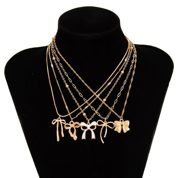 Punk Style Alloy Pendant Necklace With Heart And Star Shapes Electroplated