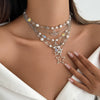 Punk Style Alloy Pendant Necklace With Heart And Star Shapes Electroplated