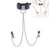 Punk Style Collar Necklace With Pu Leather Heart Pattern And Stainless Steel Snake Bone Chain Electroplating Treatment