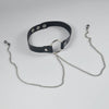 Punk Style Collar Necklace With Pu Leather Heart Pattern And Stainless Steel Snake Bone Chain Electroplating Treatment