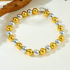 Punk Style Contrast Color Goldplated Beaded Ball Chain Jewelry Necklace For Women