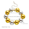 Punk Style Contrast Color Goldplated Beaded Ball Chain Jewelry Necklace For Women
