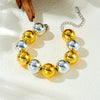 Punk Style Contrast Color Goldplated Beaded Ball Chain Jewelry Necklace For Women