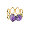Punk Style Crystal Heavy Industry Cut Out Wide Edge Electroplated Gold Bracelet For Women