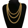Punk Style Doublewoven Sixchain Stainless Steel Necklace With Wave Pattern And Electroplating Treatment
