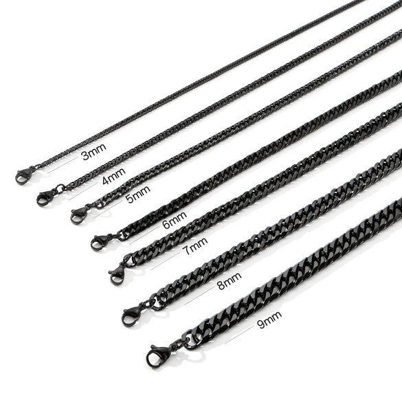Punk Style Doublewoven Sixchain Stainless Steel Necklace With Wave Pattern And Electroplating Treatment