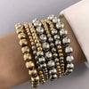 Punk Style Exaggerated Round Bead Chain Geometric Metal Alloy Electroplated Women's Sixpiece Bracelet