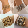 Punk Style Exaggerated Round Bead Chain Geometric Metal Alloy Electroplated Women's Sixpiece Bracelet