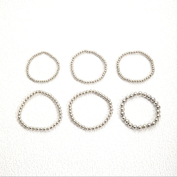 Punk Style Exaggerated Round Bead Chain Geometric Metal Alloy Electroplated Women's Sixpiece Bracelet
