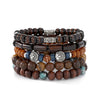 Punk Style Geometric Artificial Leather Handwoven Men's Bracelet Sixpiece Set