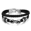 Punk Style Geometric Artificial Leather Handwoven Men's Bracelet Sixpiece Set