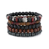 Punk Style Geometric Artificial Leather Handwoven Men's Bracelet Sixpiece Set
