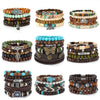 Punk Style Geometric Artificial Leather Handwoven Men's Bracelet Sixpiece Set