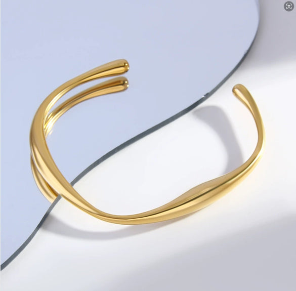 Punk Style Geometric Hshaped Electroplated Stainless Steel Bracelet Jewelry