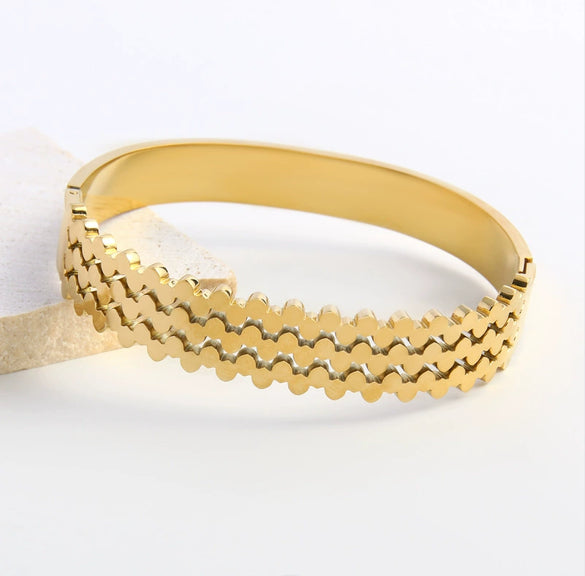 Punk Style Geometric Hshaped Electroplated Stainless Steel Bracelet Jewelry