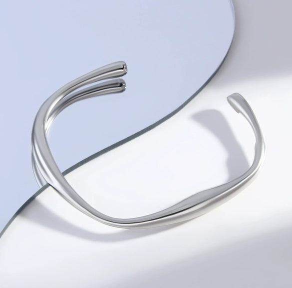 Punk Style Geometric Hshaped Electroplated Stainless Steel Bracelet Jewelry