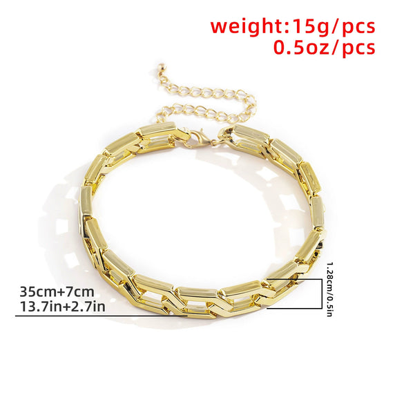 Punk Style Hiphop Plastic Geometric Chain Necklace For Women