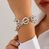 Punk Style Lock Pendant Alloy Bracelet With Geometric Pattern And Electroplating For Women