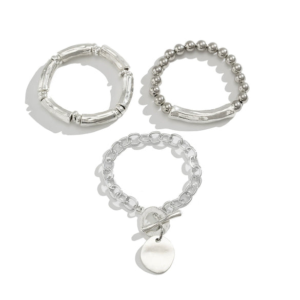 Punk Style Lock Pendant Alloy Bracelet With Geometric Pattern And Electroplating For Women
