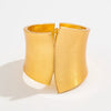 Punk Style Matte Wide Spring Buckle Stainless Steel Irregular Metal Electroplated Bracelet