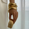 Punk Style Matte Wide Spring Buckle Stainless Steel Irregular Metal Electroplated Bracelet