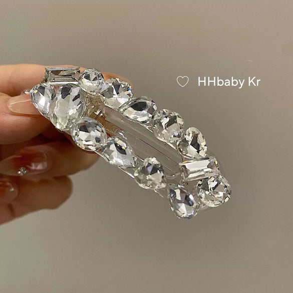 Punk Style Rhinestone Oval Hairpin For Women