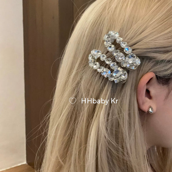 Punk Style Rhinestone Oval Hairpin For Women