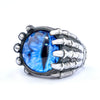 Punk Style Skull Paw Devil's Eye Stainless Steel Gothic Ring Set With Gems