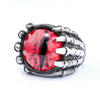Punk Style Skull Paw Devil's Eye Stainless Steel Gothic Ring Set With Gems