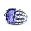 Punk Style Skull Paw Devil's Eye Stainless Steel Gothic Ring Set With Gems