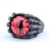Punk Style Skull Paw Devil's Eye Stainless Steel Gothic Ring Set With Gems
