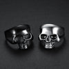 Punk Style Skull Ring Titanium Steel Oil Treated Unisex