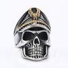 Punk Style Skull Titanium Steel Ring With Oil Applied