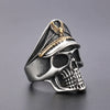 Punk Style Skull Titanium Steel Ring With Oil Applied