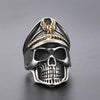 Punk Style Skull Titanium Steel Ring With Oil Applied