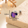 Punk Style Snake Animals Metal Inlay Moonstone Cartilage Earrings Titanium Steel Screw Rod
