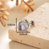 Punk Style Snake Animals Metal Inlay Moonstone Cartilage Earrings Titanium Steel Screw Rod