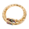 Punk Style Snake Wrap Bracelet Alloy Rhinestone Diamond Accent Unisex Jewelry For Men And Women