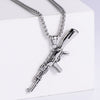 Punk Style Stainless Steel Ammunition Ak Rifle And Pistol Pendant With Doll Pattern For Men