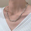 Punk Style Stainless Steel And Alloy Rivet Cross Handmade Clavicle Chain Necklace For Men And Women