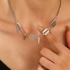 Punk Style Stainless Steel And Alloy Rivet Cross Handmade Clavicle Chain Necklace For Men And Women