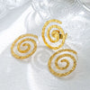 Punk Style Stainless Steel Electroplated Vortex Hollow Spiral Mosquito Incense Earrings Jewelry