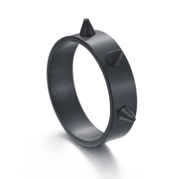 Punk Style Stainless Steel Geometric Electroplated Selfdefense Antiwolf Ring Unisex Couple Jewelry