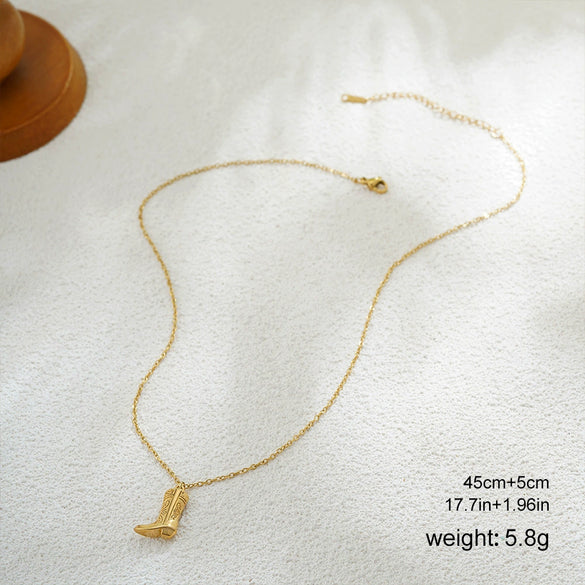 Punk Style Stainless Steel Long Chain Pendant Necklace With Electroplating
