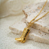 Punk Style Stainless Steel Long Chain Pendant Necklace With Electroplating