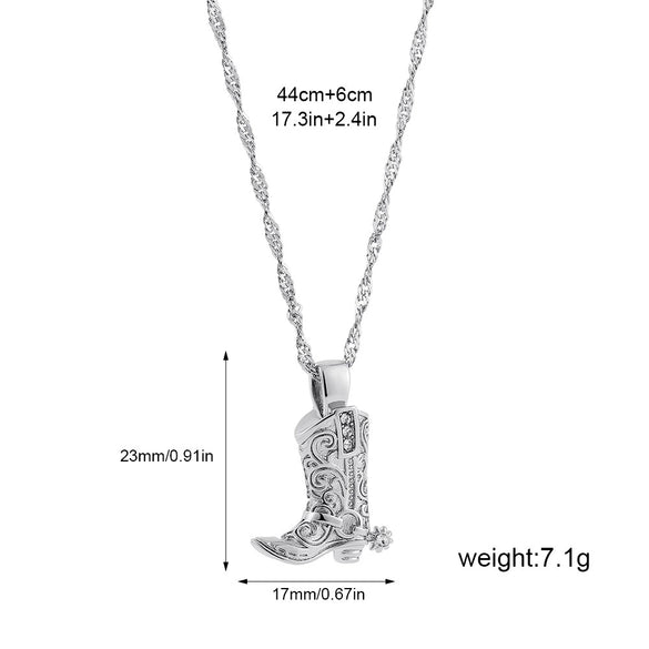 Punk Style Stainless Steel Long Chain Pendant Necklace With Electroplating
