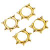 Punk Style Stainless Steel Round Pointed Cone Rivet Electroplated Unisex Earrings