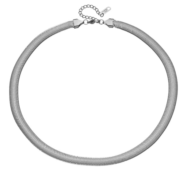 Punk Style Titanium Steel Wide Chain Bracelet With Electroplating Process