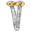 Punk Style Twocolor Twist Zircon Women's Ring Jewelry Copper Material Geometric Pattern Electroplating Treatment