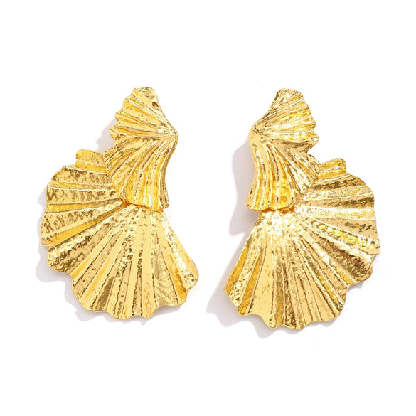 Punk Style Zinc Alloy Leaf Earrings For Women With Electroplating